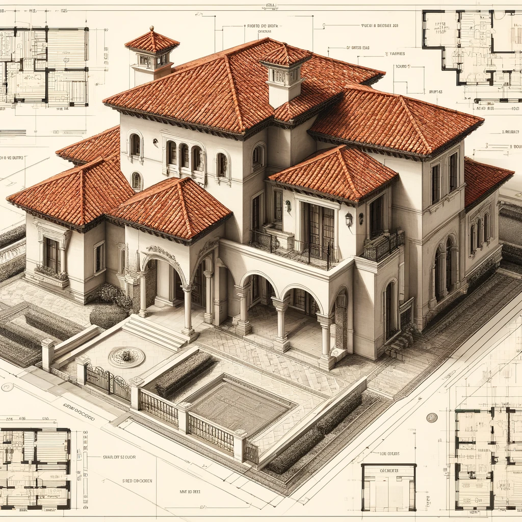 Spanish style Orlando home blueprint