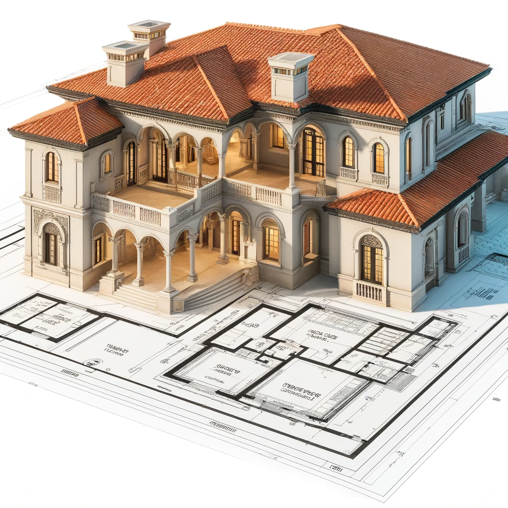 mediterranean style Central Florida home blueprint